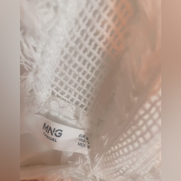 White Ribbed Summer Dress with Fringe - Picture 5 of 5